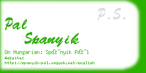 pal spanyik business card